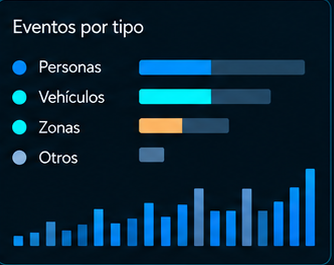 Gráfico de barras con eventos por tipo